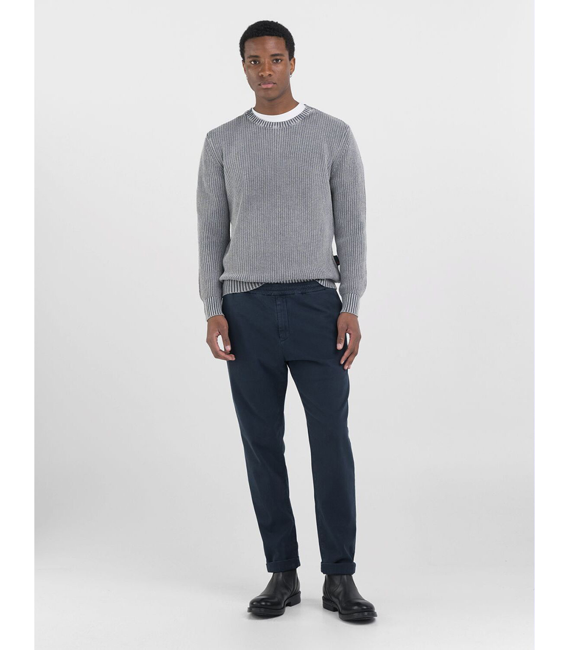 リアクティブダイ ウォッシュコットンセーター 詳細画像 グレー 5